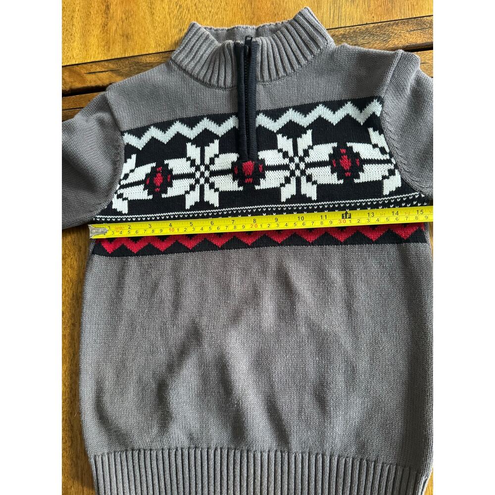 Gymboree Boys Fair Isle Snowflake Quarter-Zip Sweater M (7-8) - Picture 6 of 9